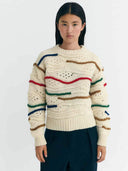 Beige trui gebreide macrame