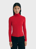 Rode turtleneck top met kasjmier noe cachemire