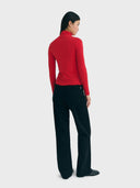 Rode turtleneck top met kasjmier noe cachemire