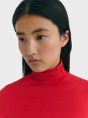 Rode turtleneck top met kasjmier noe cachemire