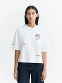 Wit t-shirt met borduursel lena tomatera