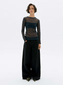 Zwarte wide leg jeans hedda pants