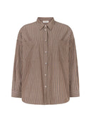 Bruine gestreepte blouse delia