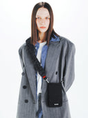 Zwart telefoontasje phone sacoche black tech sateen