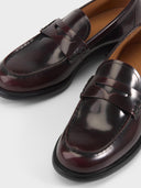 Bordeaux leren loafers linn