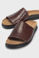 Geweven sandalen effie chocolate