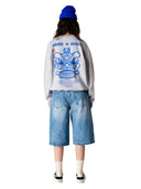 Lichtgrijze sweater wbcupe lion crew