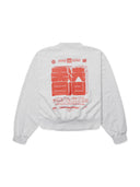 Grijze sweater met rugprint wbfranka hk crew