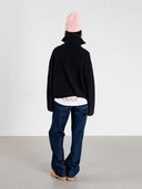 Zwarte trui wbfang half zip knit