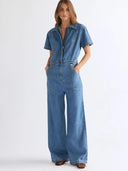 Denim jumpsuit garage coverall