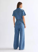 Denim jumpsuit garage coverall
