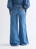 Blauwe wide leg jeans canyon
