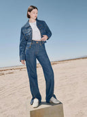 Donkerblauwe jeans super wrangler barrel