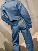 Donkerblauwe jeans super wrangler barrel