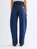 Donkerblauwe jeans super wrangler barrel