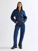 Donkerblauwe jeans super wrangler barrel