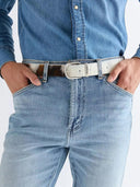 Cow print leren riem easy belt