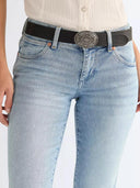 Leren riem big buckle belt