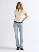 Leren riem big buckle belt